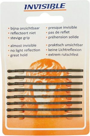 Sibel Invisible Schuifspeldjes Lang Bruin, 8 Stuks